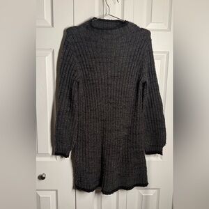 Cozy Ribbed Turtleneck Sweater - Dark Gray